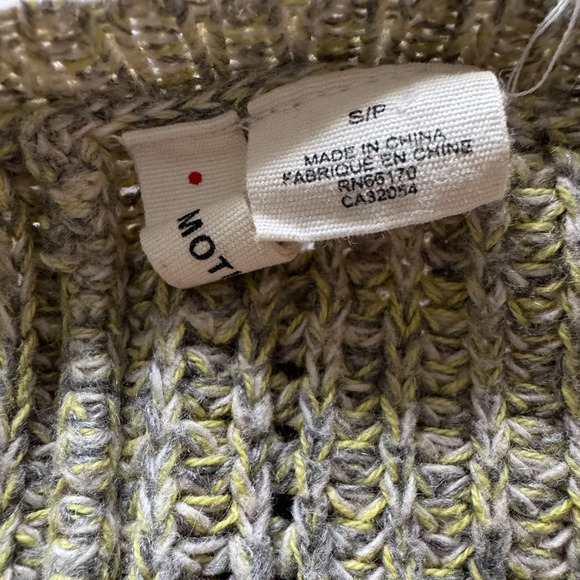 MOTH Super Oversized Boxy Cropped Sweater Lime Green Gray Size Small - Picture 2 of 4